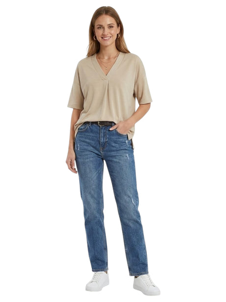 Image for Women's Plain Top,Beige