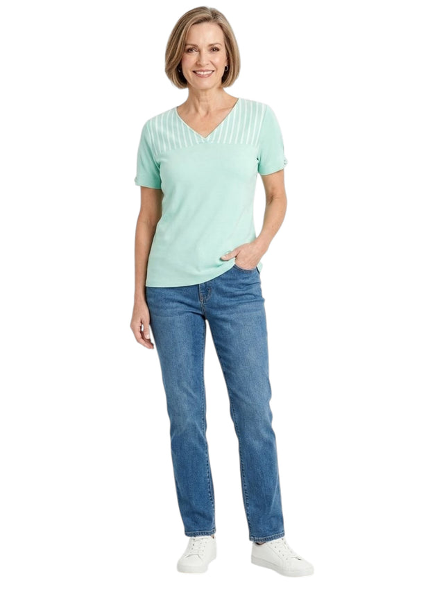 Image for Women's Stripped Top,Mint