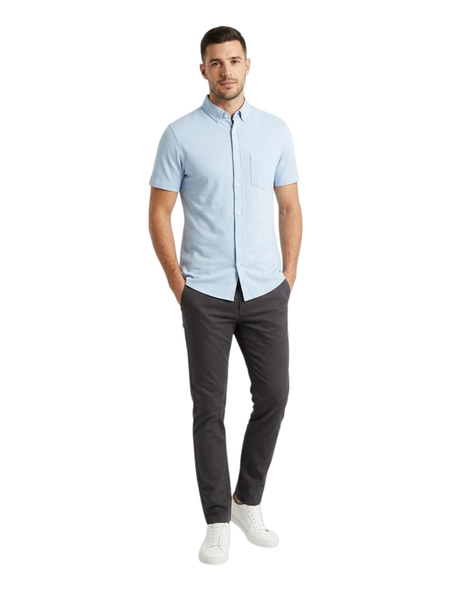 Image for Men's Knitted Dress Shirt,Light Blue