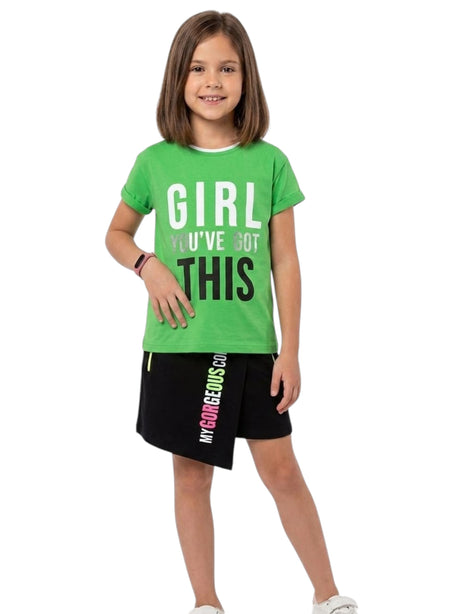 Image for Kids Girl's Printed Set Top&Skirt,Green