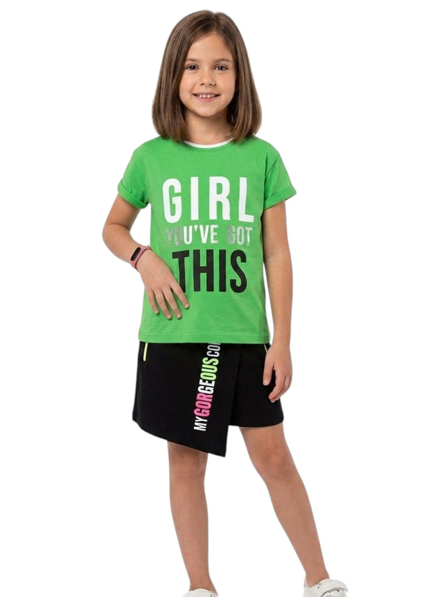 Image for Kids Girl's Printed Set Top&Skirt,Green
