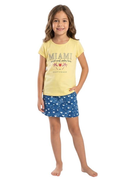 Image for Kids Girl's Printed Set Top&Skirt,Yellow