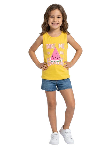Image for Kids Girl's Printed Top,Yellow