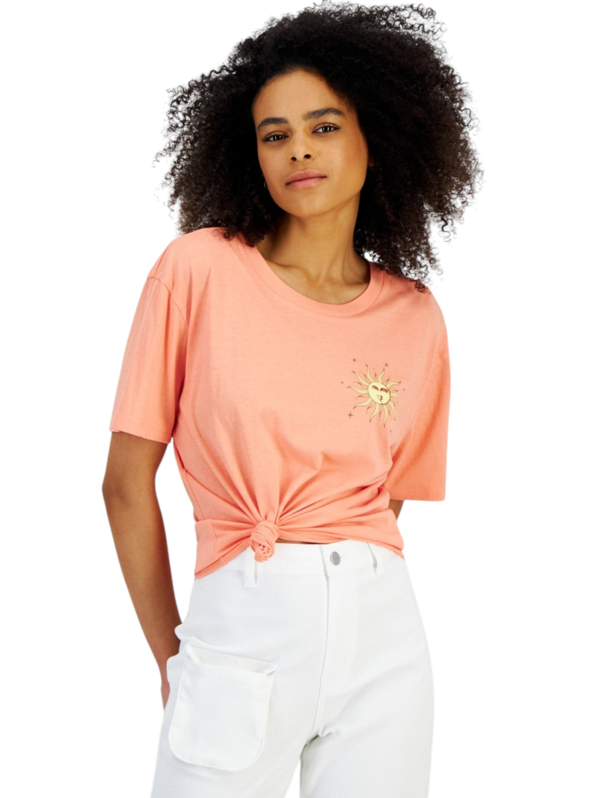 Image for Women's Printed Back Top,Coral