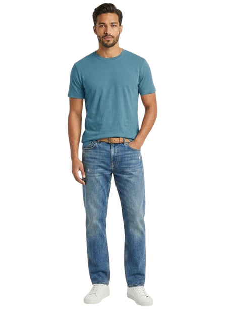 Image for Men's Plain Solid Top,Dusty Blue