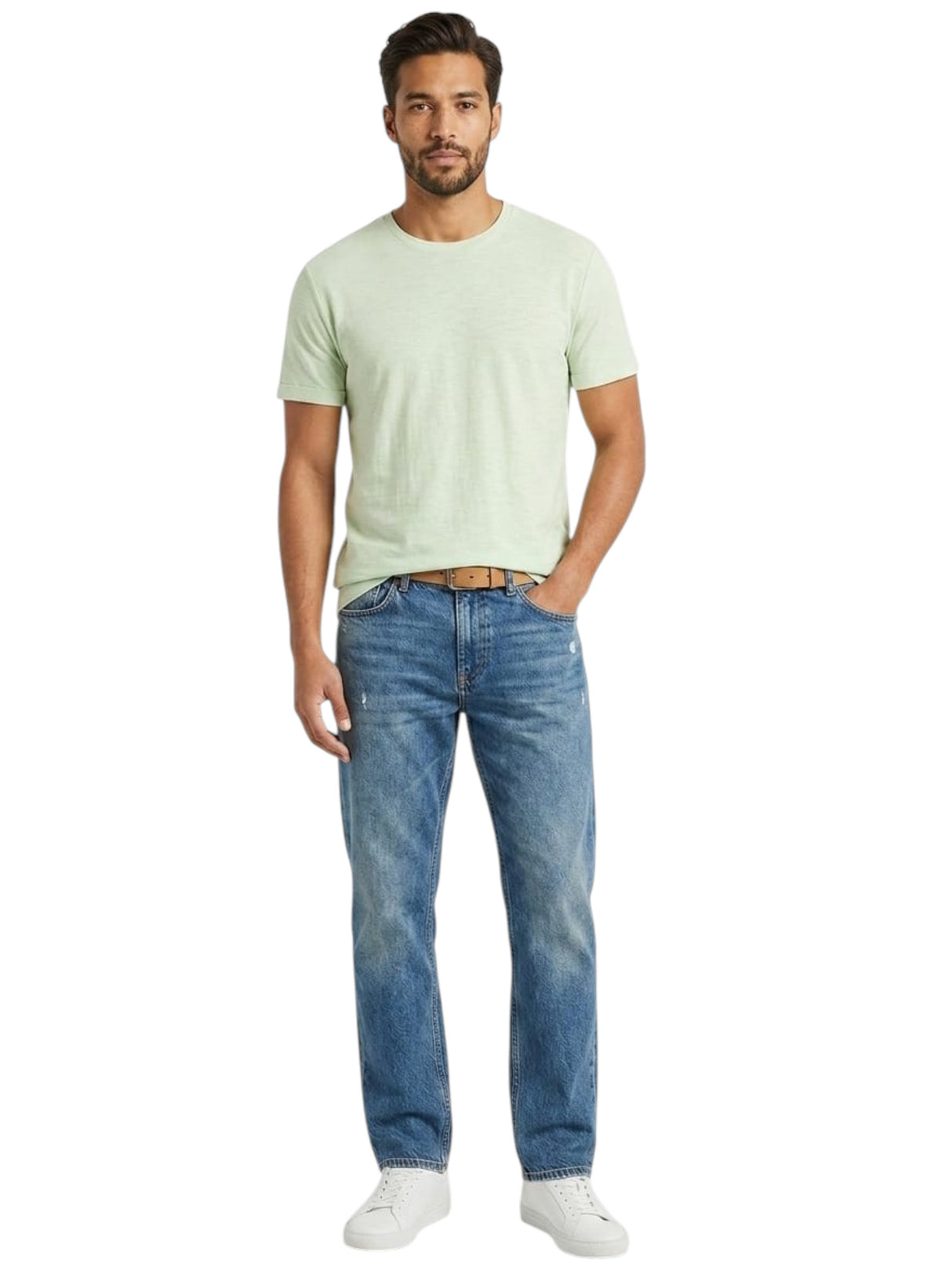 Image for Men's Plain Solid Top,Light Lime Green
