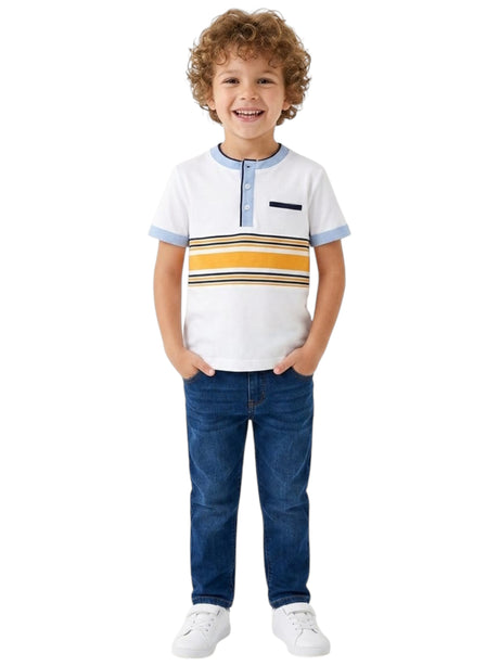 Image for Kids Boy's Striped Top,White