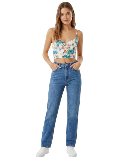 Image for Women's Floral Printed Crop Top,Multi