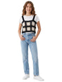 Image for Kids Girl's Open Kintted Top 2Pieces,White/Black