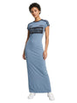 Image for Women's Printed Dress,Dusty Blue