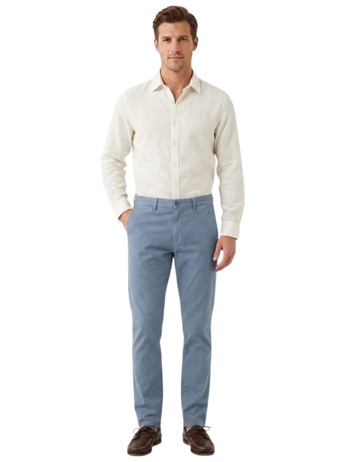 Image for Men's Plain Solid Classic Pant,Dusty Blue