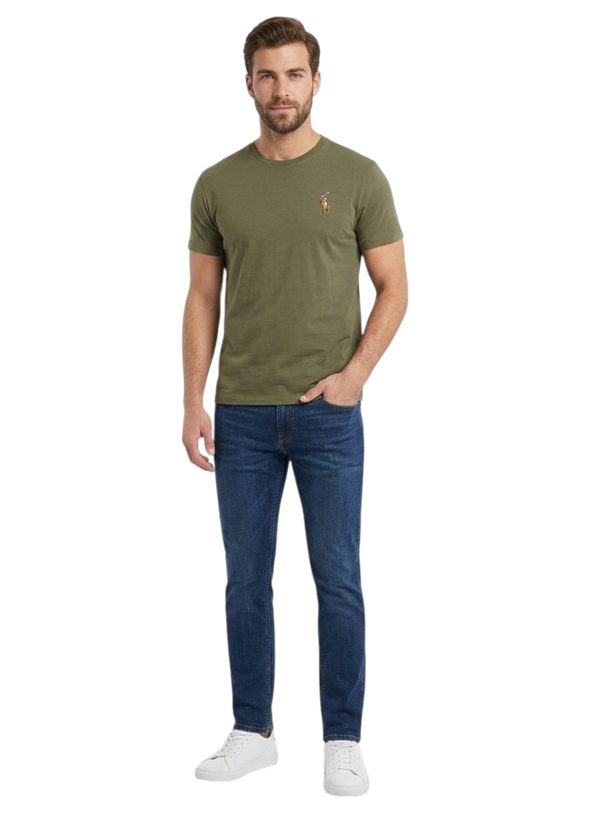 Image for Men's Plain Solid Top,Olive