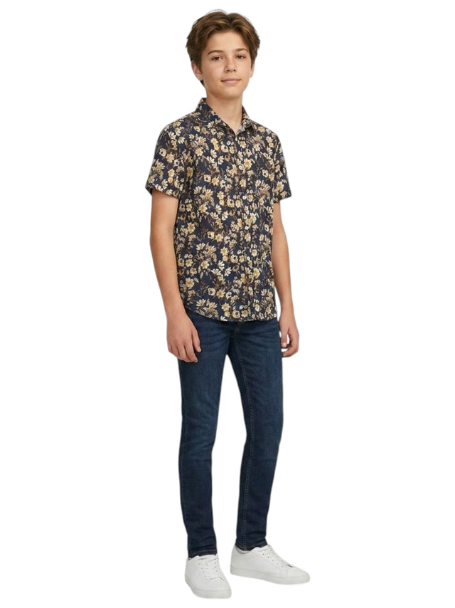 Image for Kids Boy's Printed Dress Shirt,Black