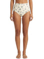 Image for Women's Printed Bikini Bottom,White