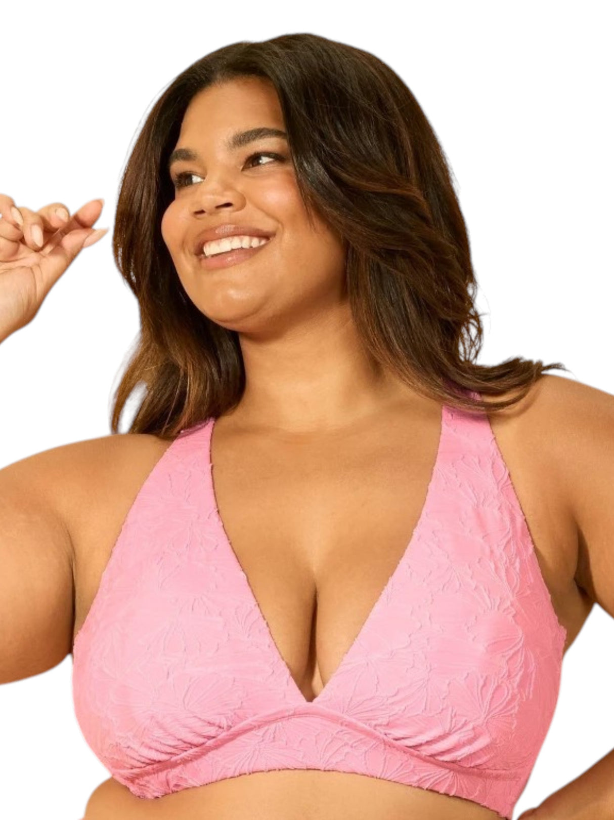 Image for Womens Textured Bikini Top,Pink