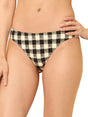 Image for Women's Plaid Textured Bikini Bottom,Black/White