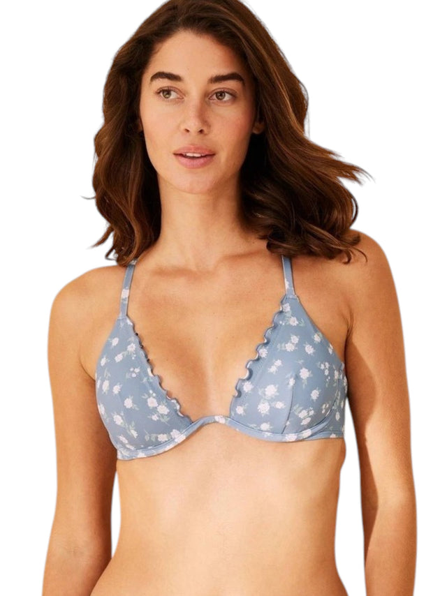 Image for Women's Printed Bikini Top,Dusty Mint