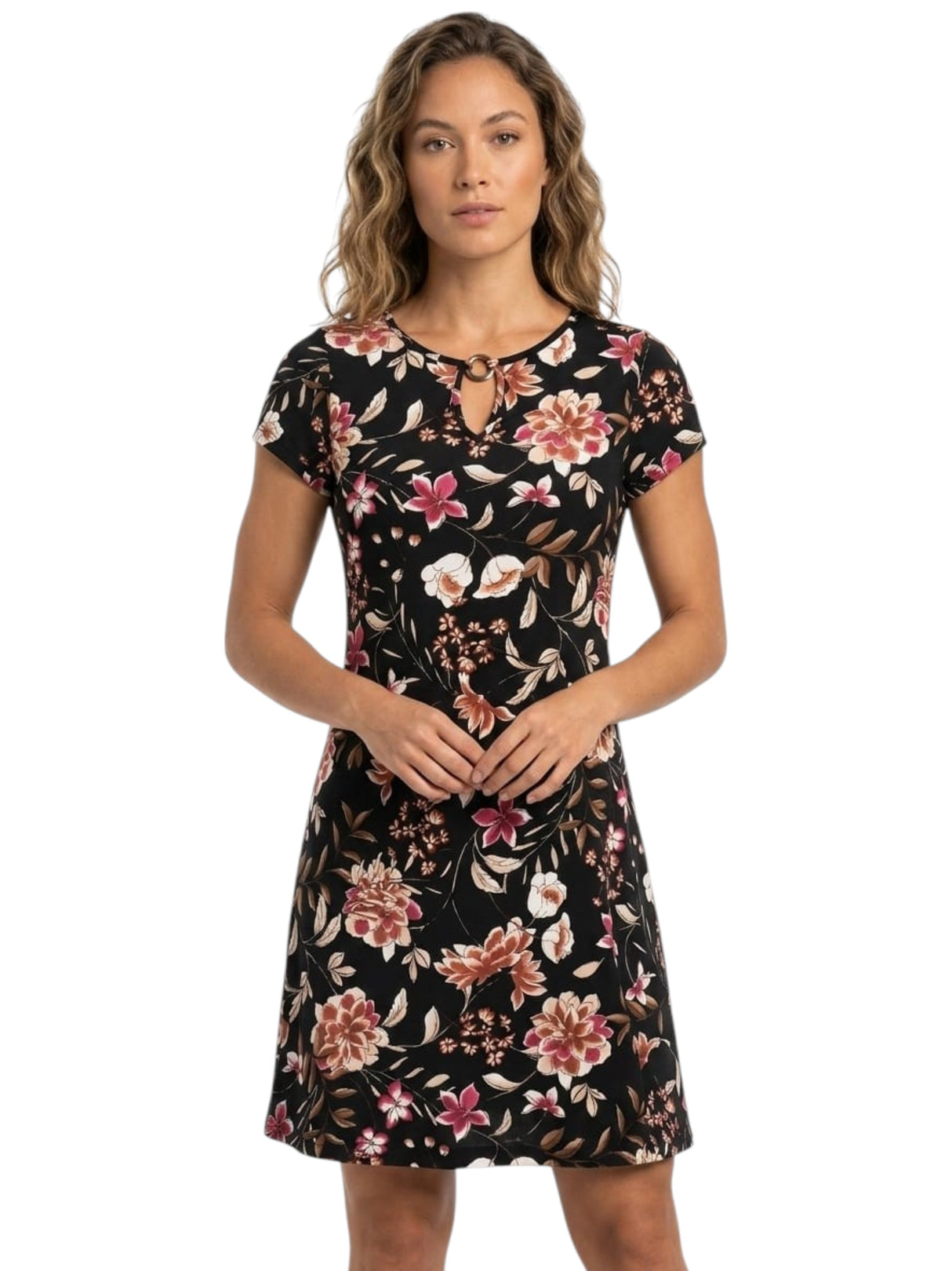 Image for Women's Printed Dress,Black