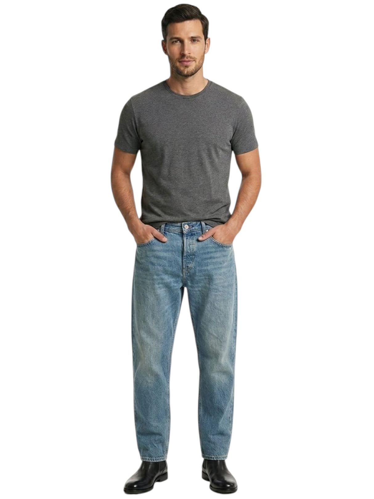 Image for Men's Plain Solid Jeans,Blue