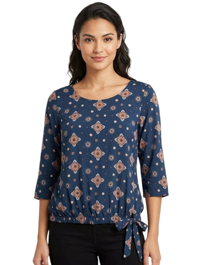 Image for Women's Printed Top,Navy