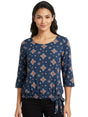 Image for Women's Printed Top,Navy