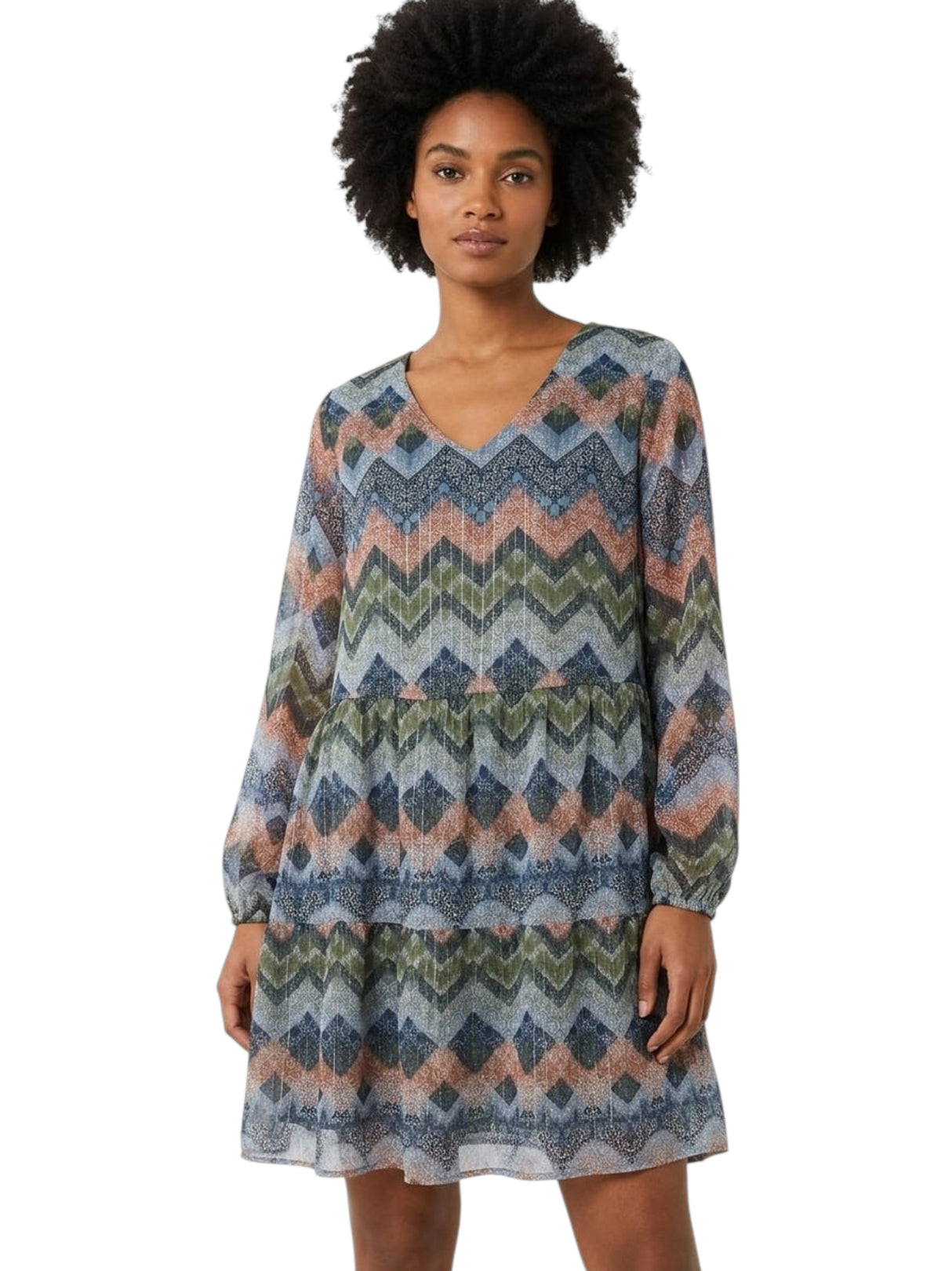 Image for Women's Printed Shiny Dress,Multi