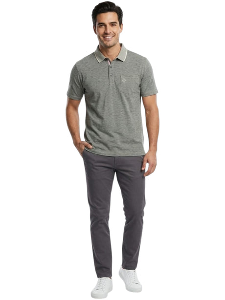 Image for Men's Stripped Top,Dusty Mint