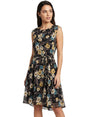 Image for Women's Printed Dress&Belt,Black
