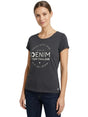 Image for Women's Printed Top,Dark Grey