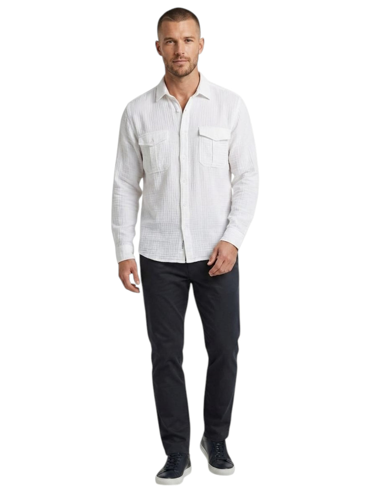 Image for Men's Textured Dress Shirt,White