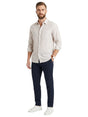 Image for Men's Beige Stripped Dress Shirt,White