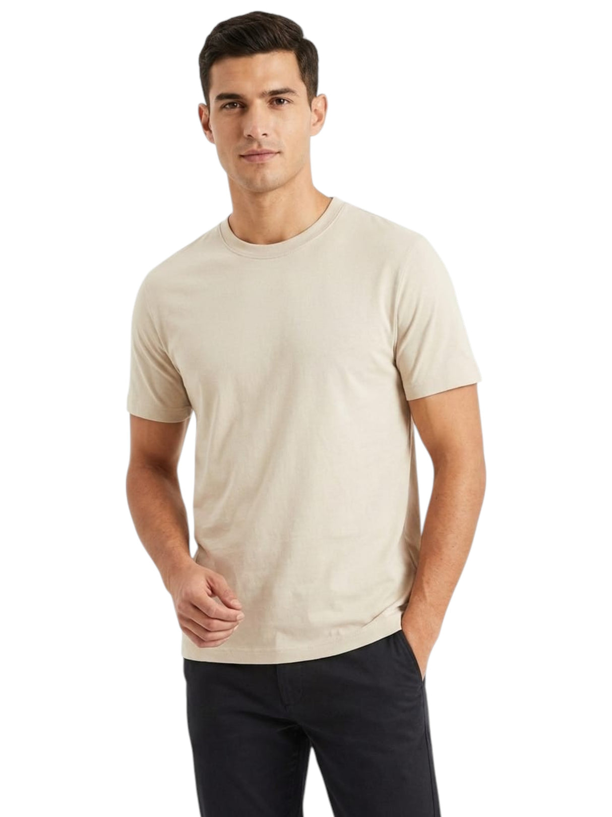 Image for Men's Plain Top,Light Beige