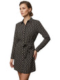 Image for Women's Zigzag Stripped Dress,Black