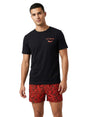 Image for Men's Printed Sleepwear Set Top & Short,Black/Red