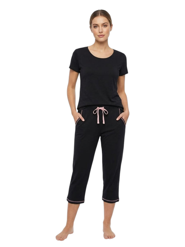 Image for Women's Plain Solid Sleepwear Pant,Black