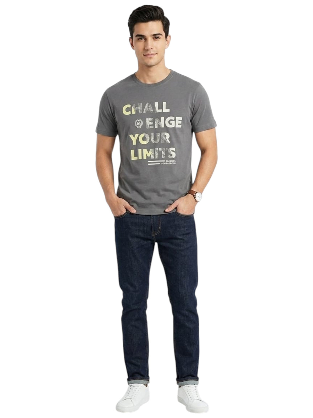 Image for Men's Printed Top,Grey