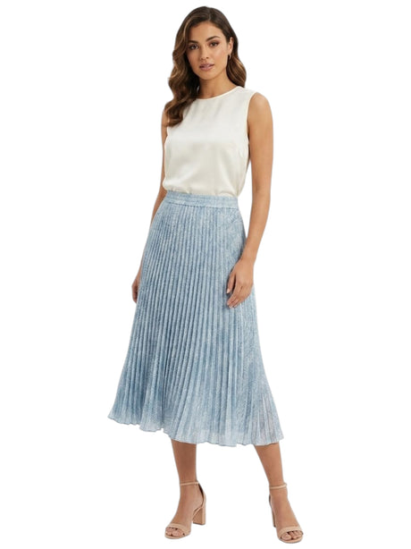 Image for Women's Printed Skirt,Dusty Blue