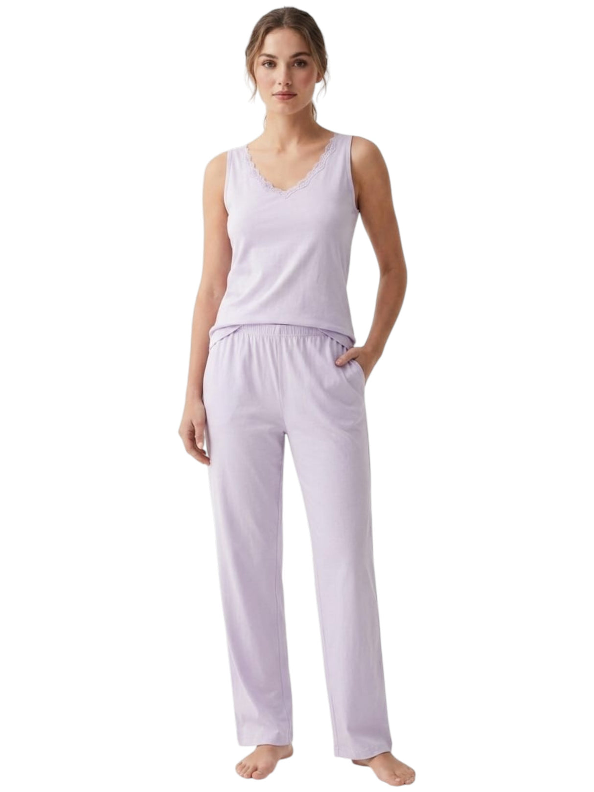 Image for Women's Plain Solid Sleepwear Top,Light Purple