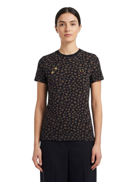 Image for Women's Printed Top,Brown/Black