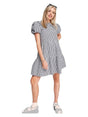 Image for Women's Plaid Dress,Black/White
