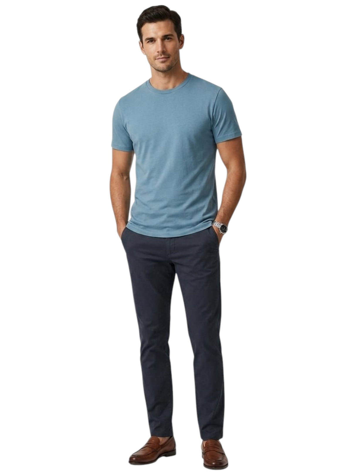 Image for Men's Plain Top,Dusty Blue