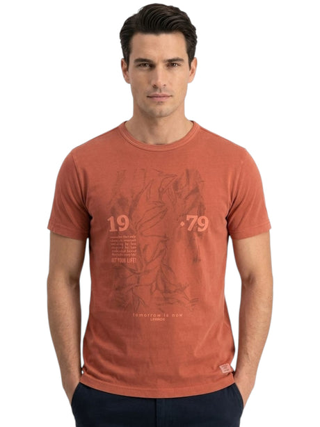 Image for Men's Printed Top,Dark Coral