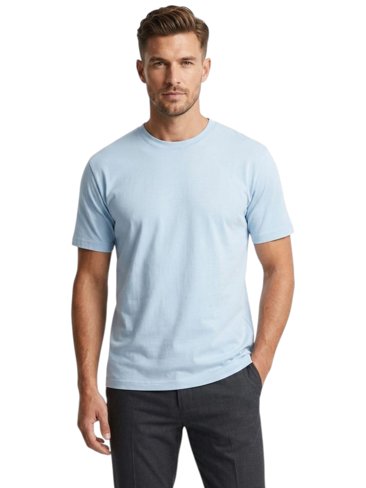 Image for Men's Textured Top,Light Blue
