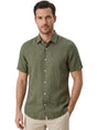Image for Men's Plain Solid Dress Shirt,Olive
