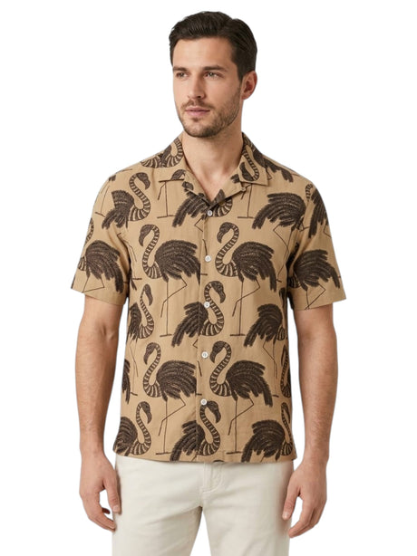 Image for Men's Printed Dress Shirt,Brown
