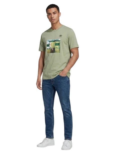 Image for Men's Printed Top,Dusty Olive