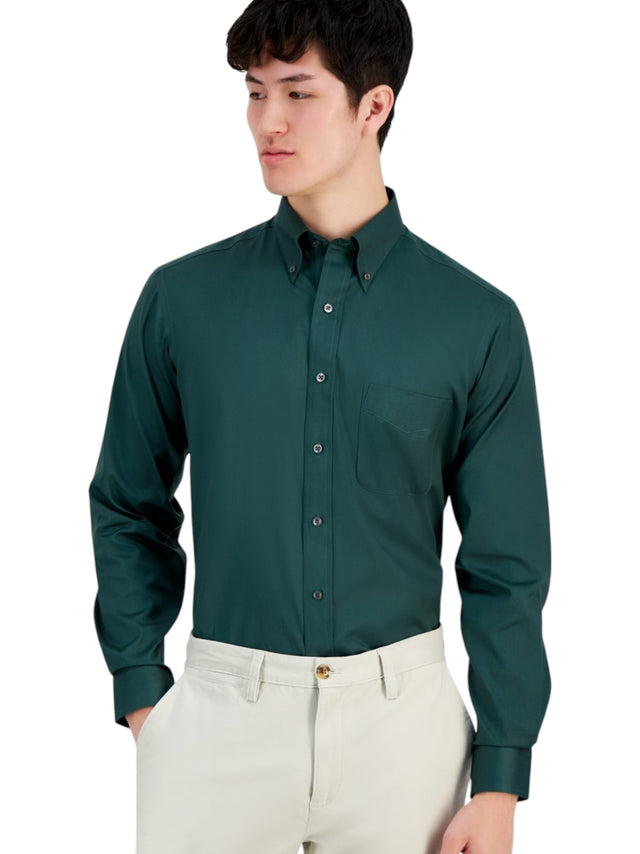 Image for Men's Plain Dress Shirt,Royal Green