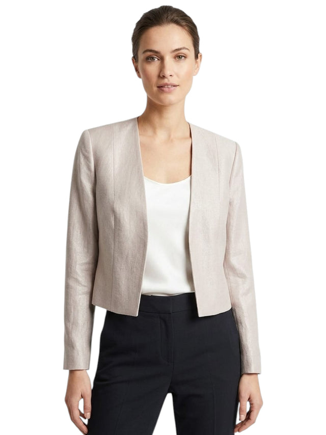 Image for Women's Shiny Blazer,Light Beige