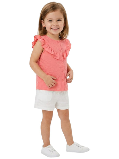 Image for Kids Girl's Textured Top,Coral