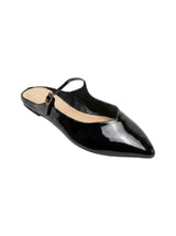Image for Women's  Plain Patent Slingback Flats Shoes,Black